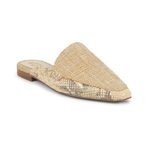 New Sam Edelman Eiko Woven Python-Embossed Leather Mule Loafers